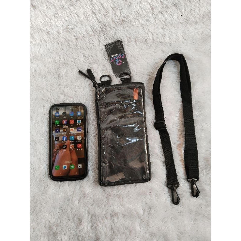 Tas Hp transparan waterproof dompet HP anti air kekinian gantungan HP di leher Slingphone hanging wa
