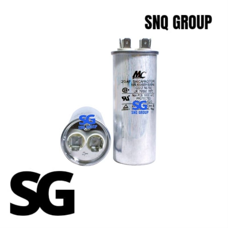 Capasitor ac 1/2 PK 20 uf MC - Kapasitor MC 20 mikro untuk AC 1/2pk LG, samsung, daikin, gree, chang