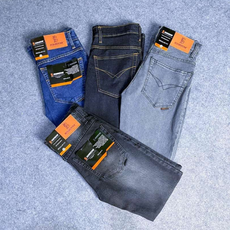 Celana Jeans Panjang Pria Reguler Fit Standar Bahan Stretch Melar Celana Panjang Reguler Straight cu