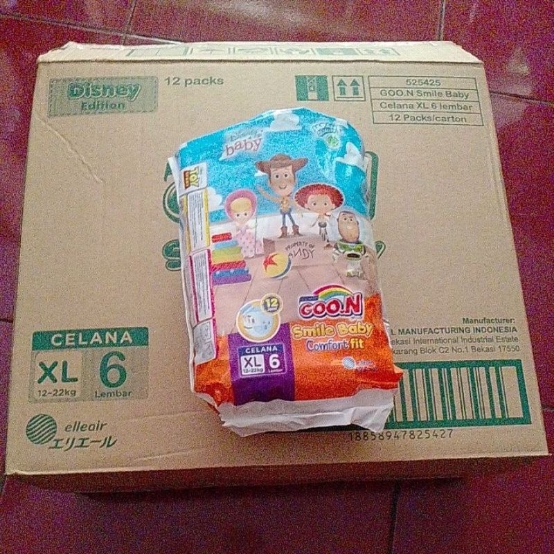 Goon XL6 COMFORT FIT 1 KARTON ISI (12PCK × 6lembar popok)