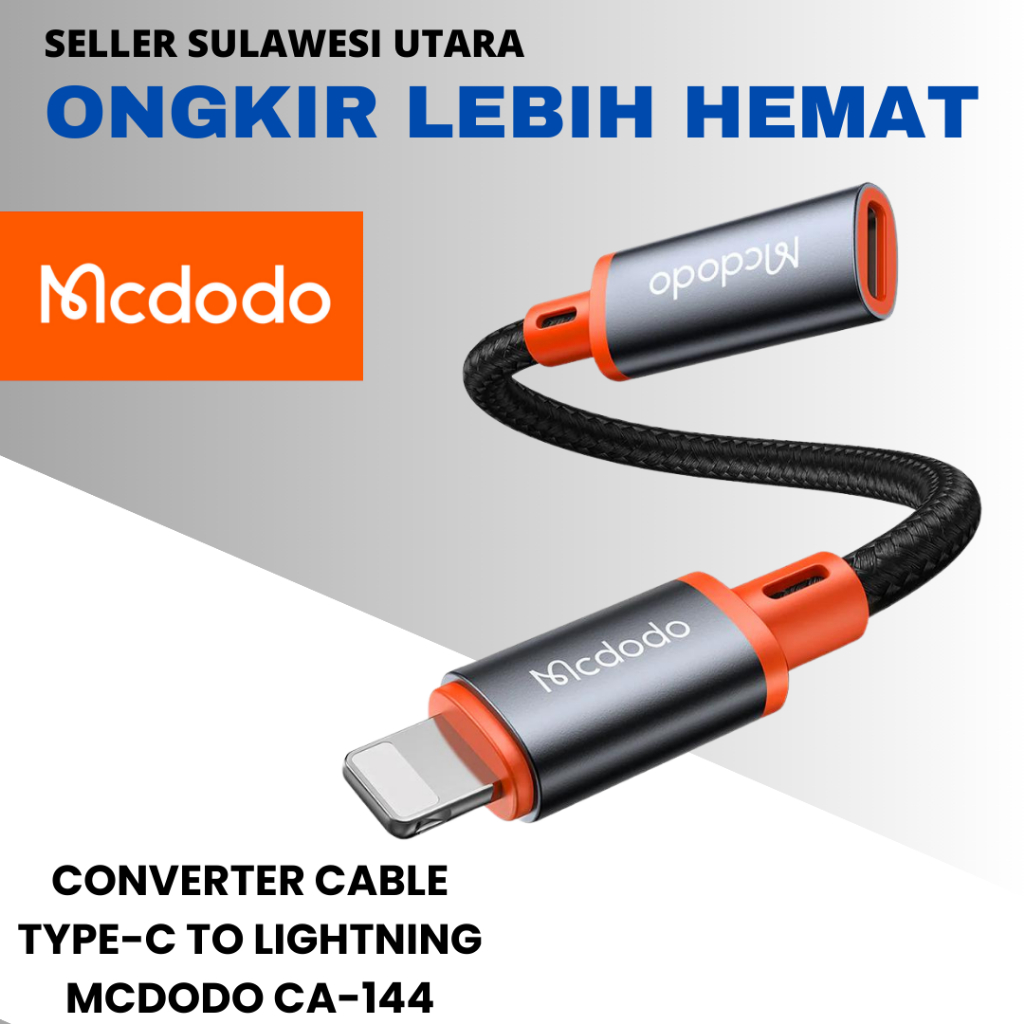 ADAPTOR TYPE-C TO LIGHTNING MCDODO CA-144 OTG SUPPORT MICROPHONE ON MIC FOR GAMING