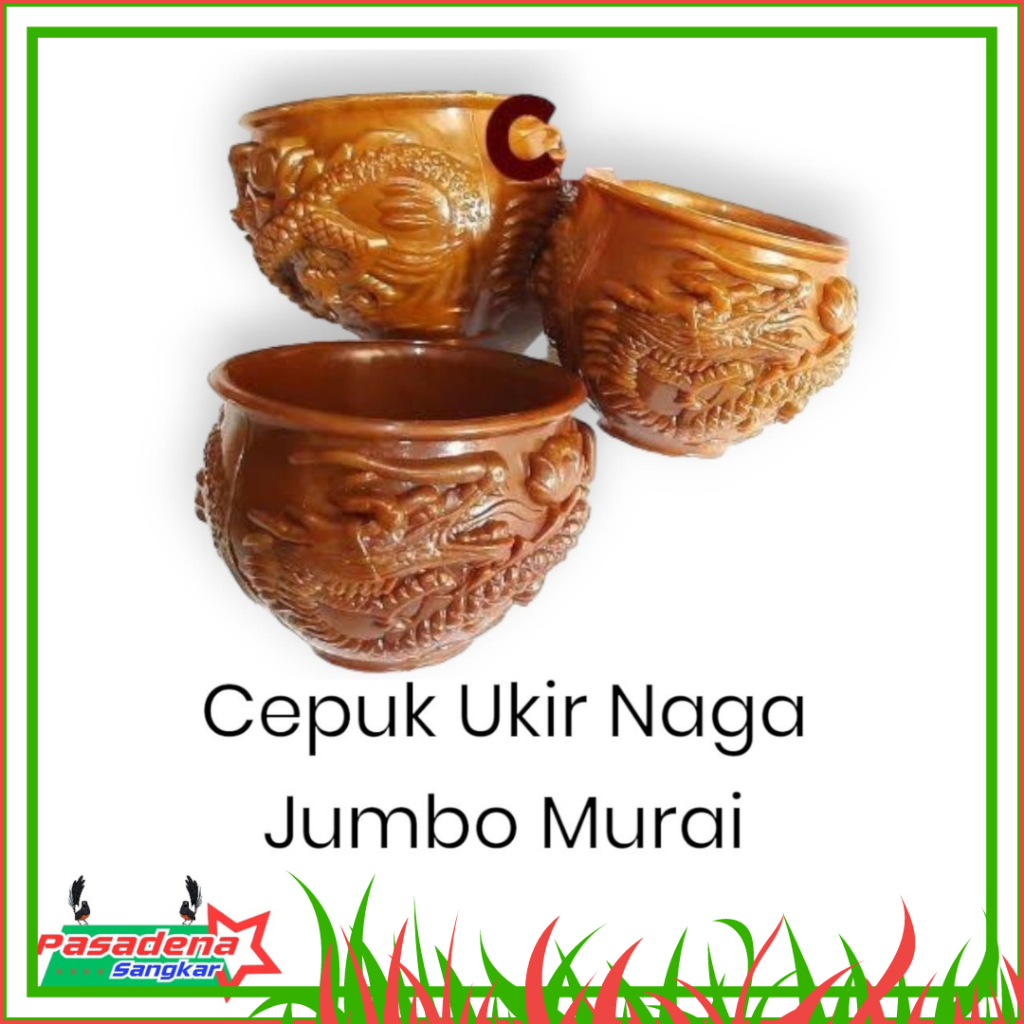 Cepuk Pakan Burung Jumbo Ukir Naga Isi 2