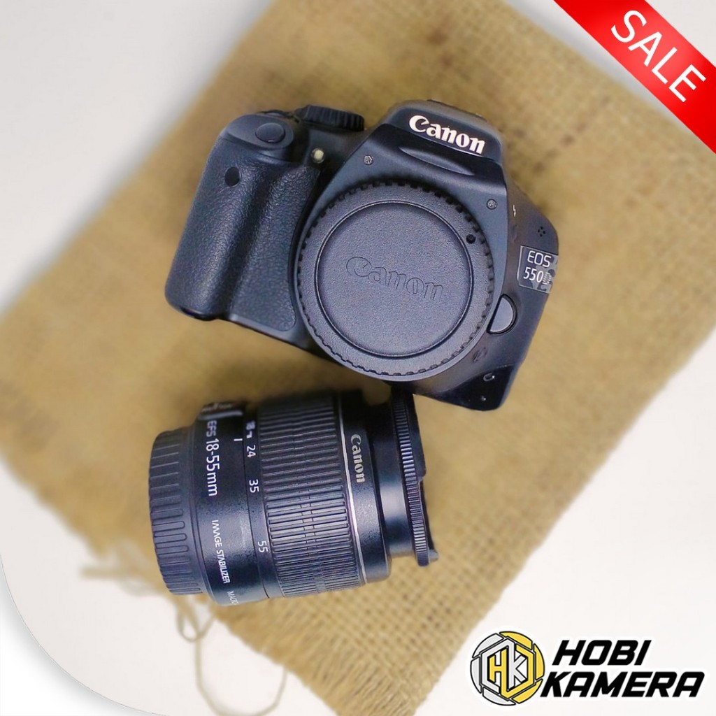 Kamera Dslr Canon 550d Lensa 18-55mm Fullset - BEKAS