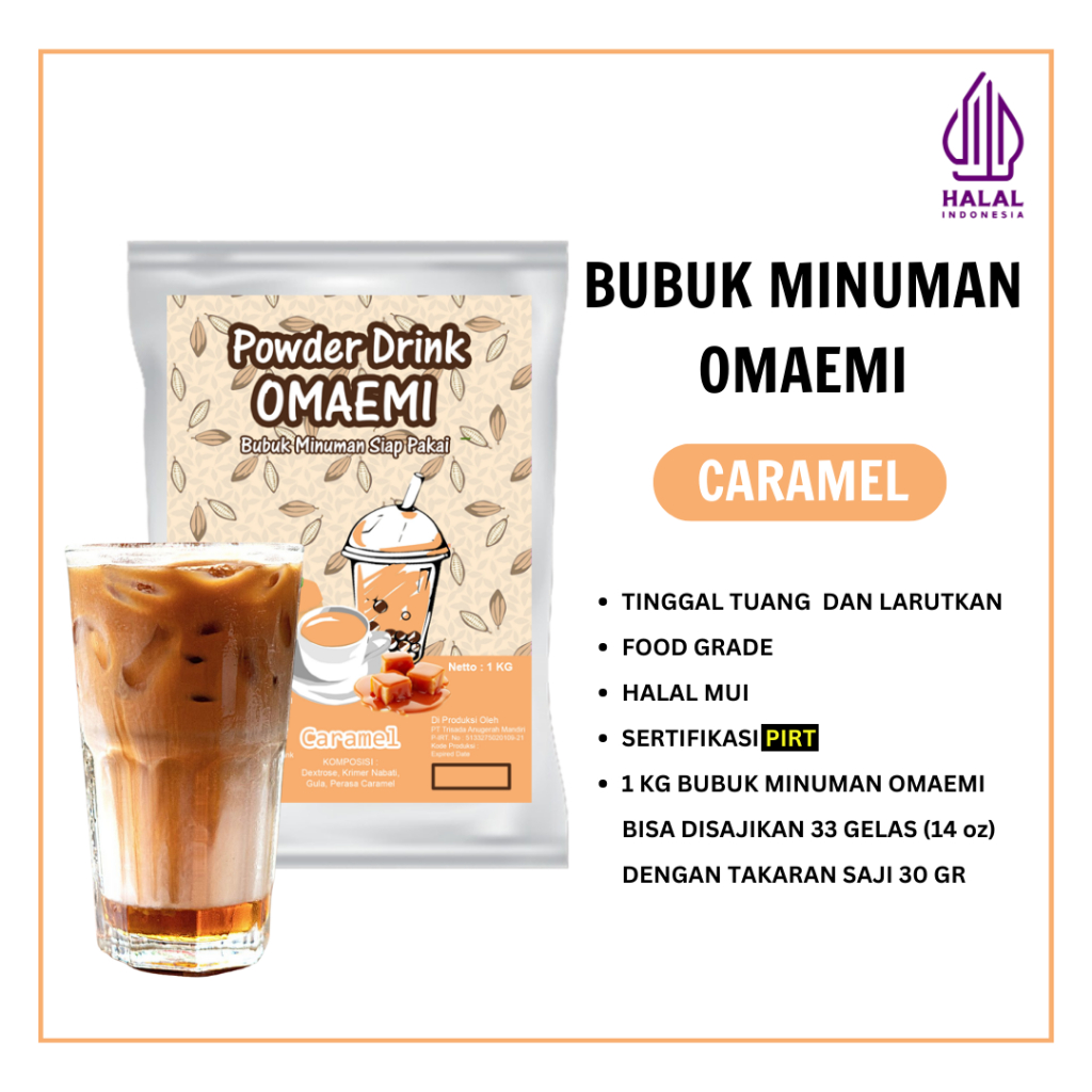 

BUBUK MINUMAN PREMIUM RASA CARAMEL 1 KG | BPOM & HALAL