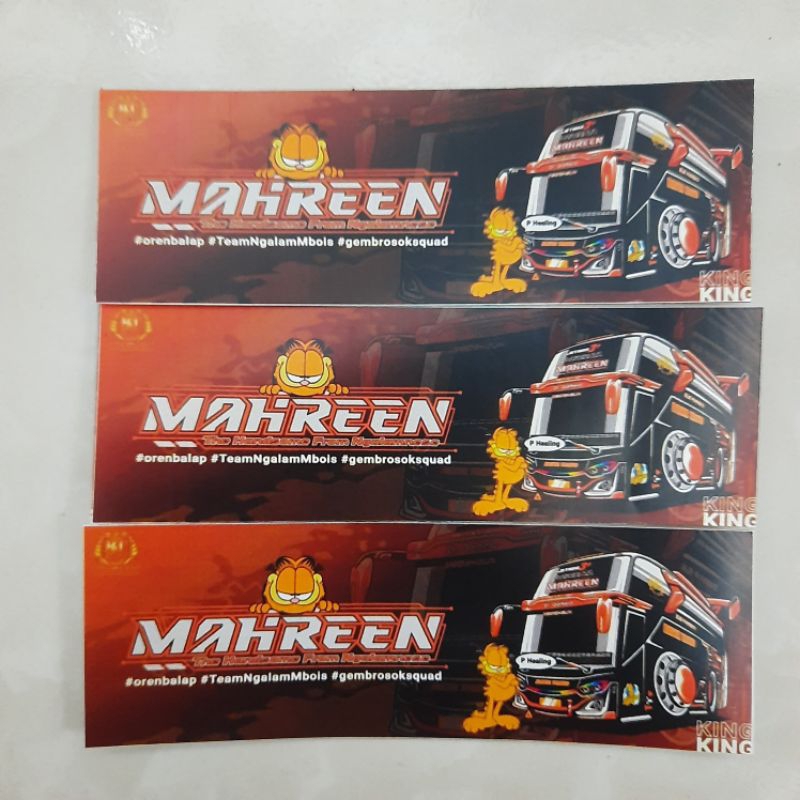 

3pcs Sticker Bus Stiker Bis Anti Air Ratu Mahreen