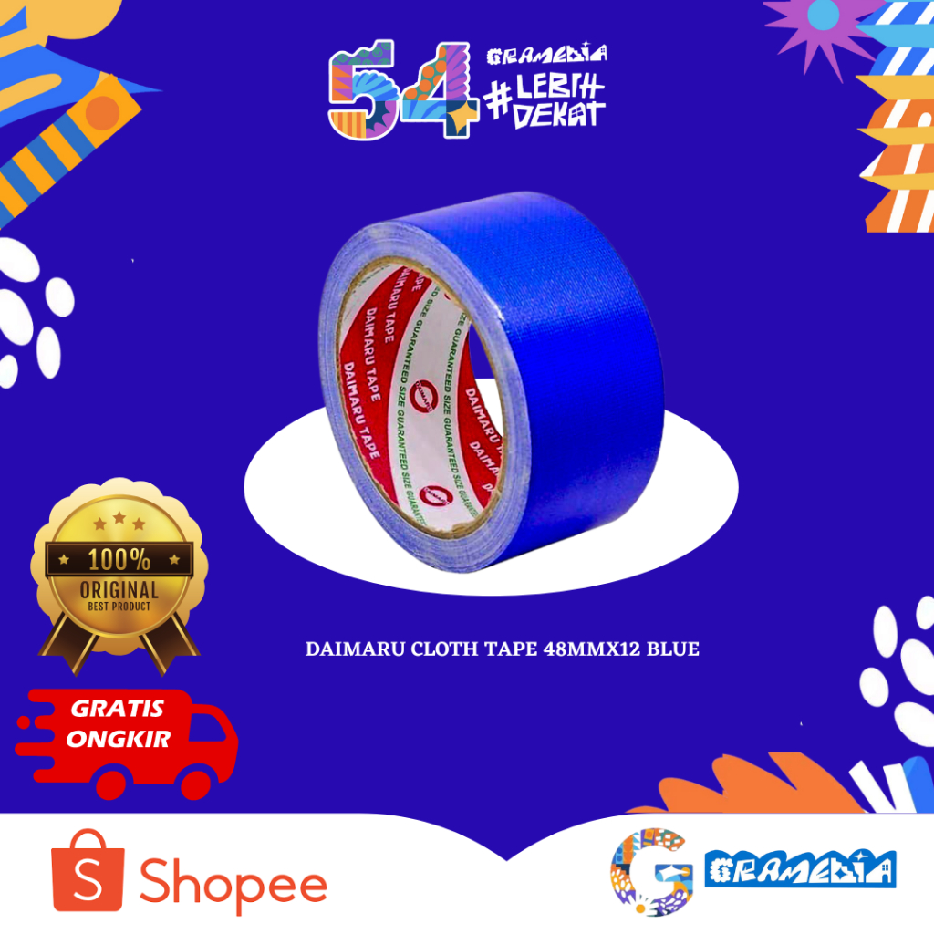 

Gramedia Bogor - Daimaru Cloth Tape 48Mmx12 Blue