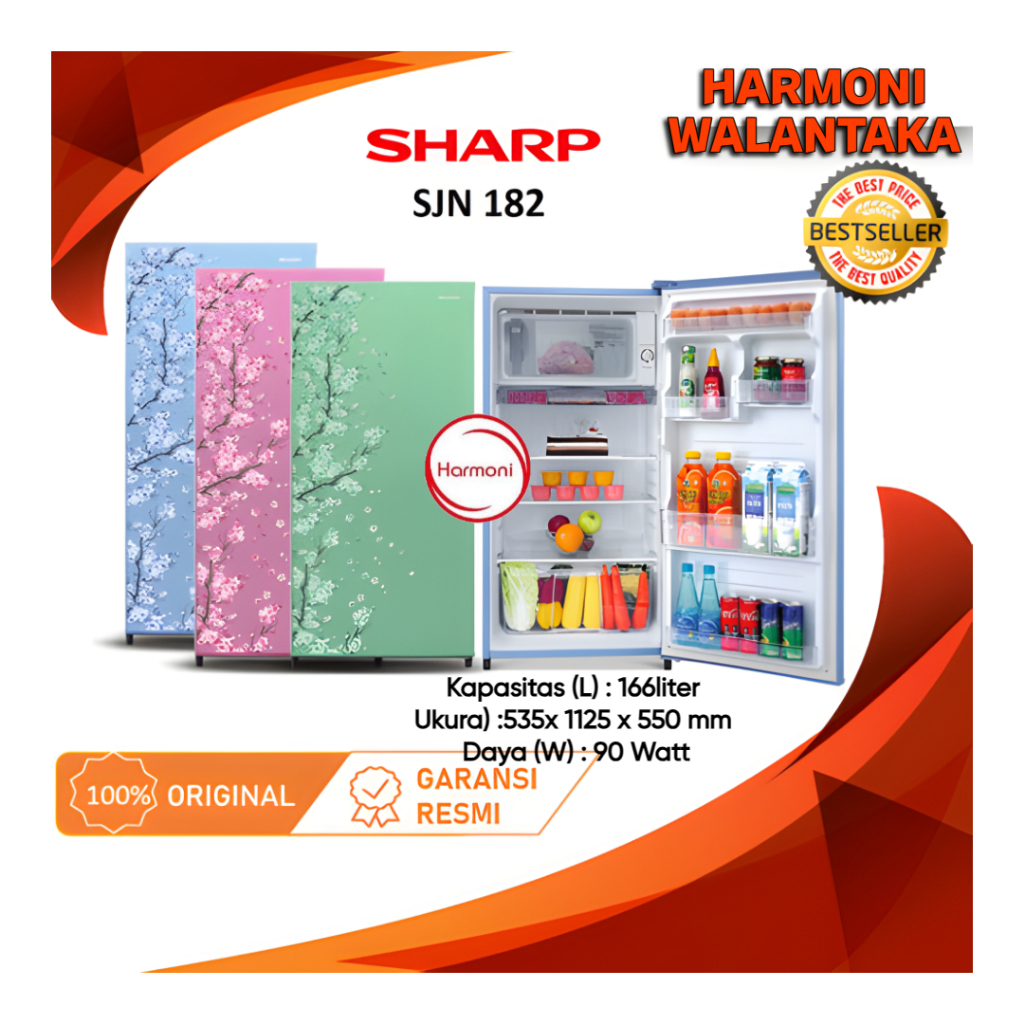 KULKAS SHARP 1 PINTU 182 166 LITER KULKAS SHARP 182 KULKAS SHARP TANGGUNG