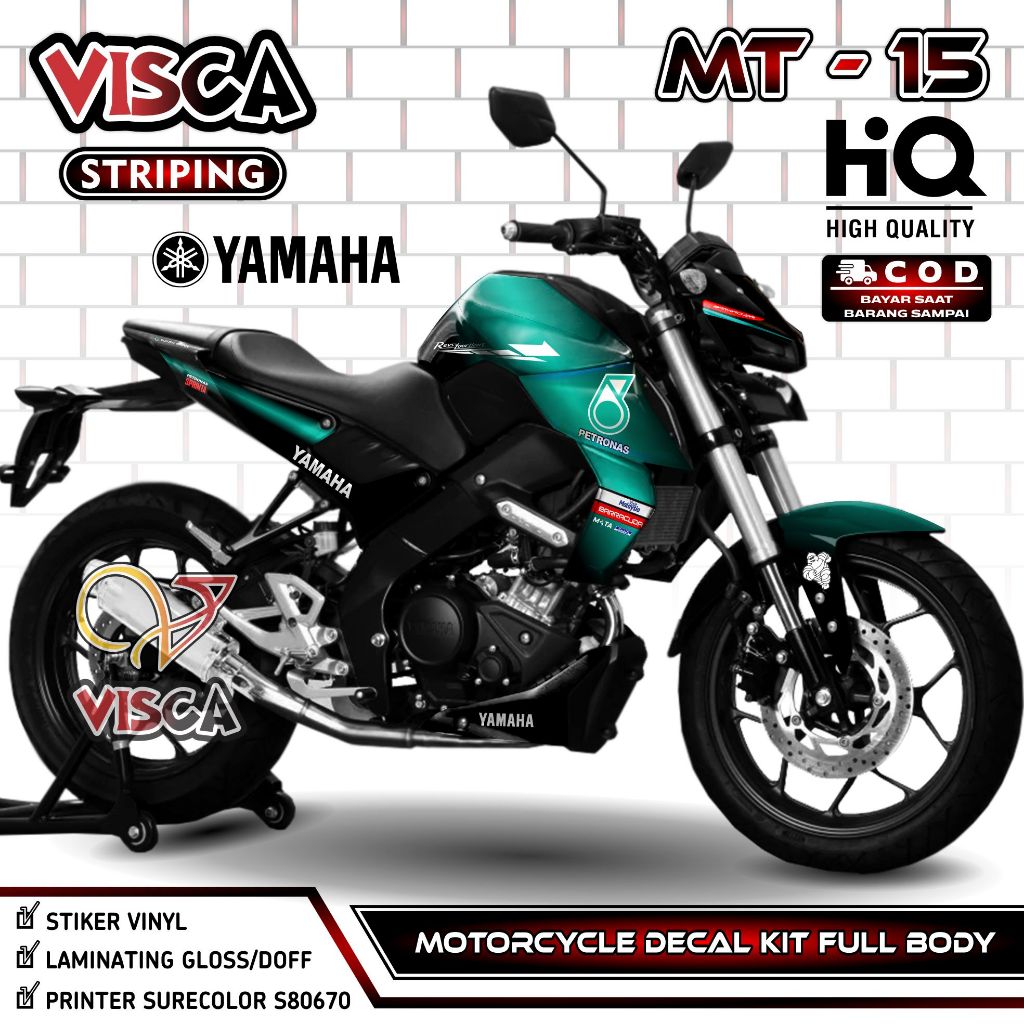 Decal Yamaha MT 15 - Stiker Motor MT 15 - Dekal MT15 - Striping MT 15 Variasi - Decal MT 15 Full Bod