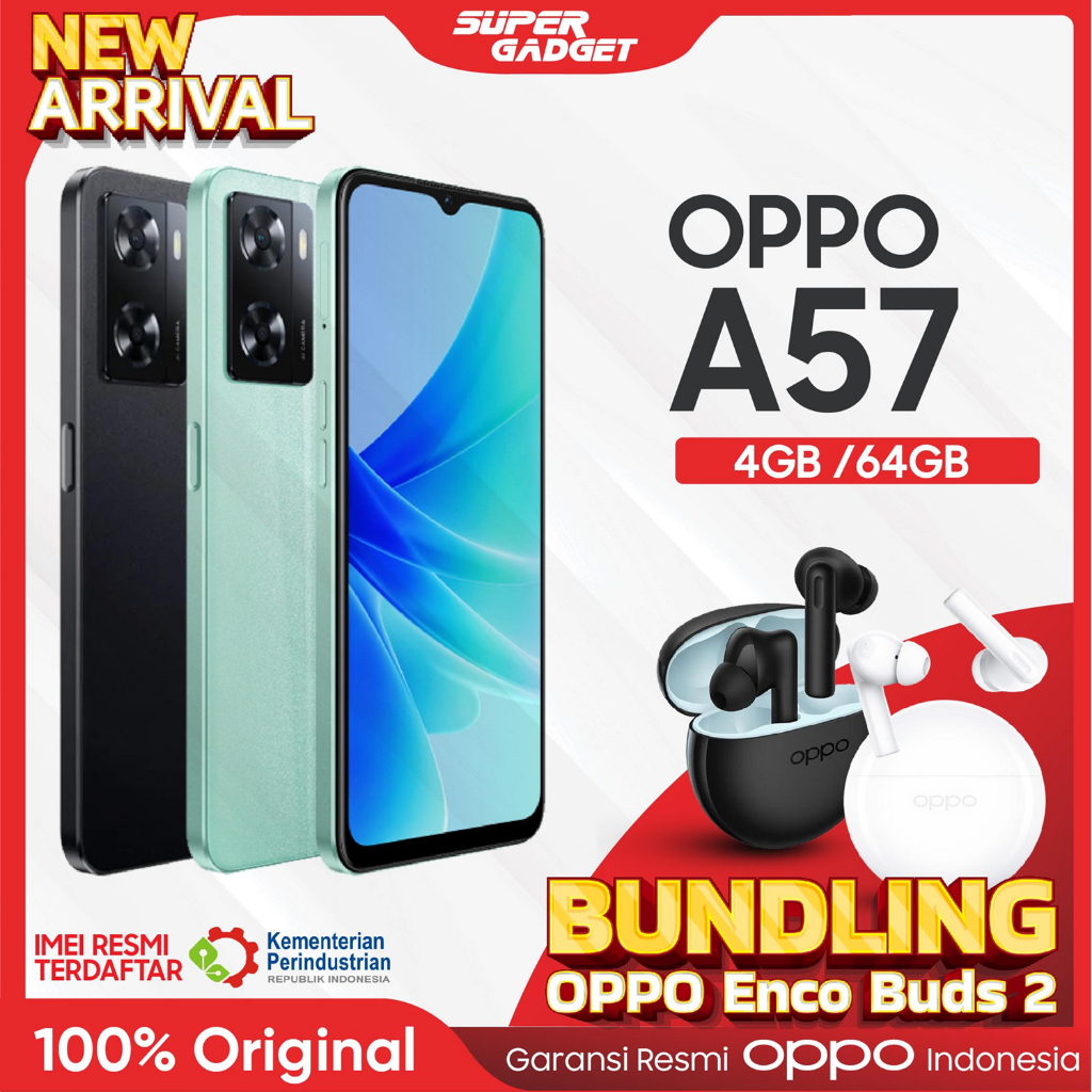 OPPO A57 4/64 RAM 4 ROM 64 GB 4GB 64GB HP Smartphone Android