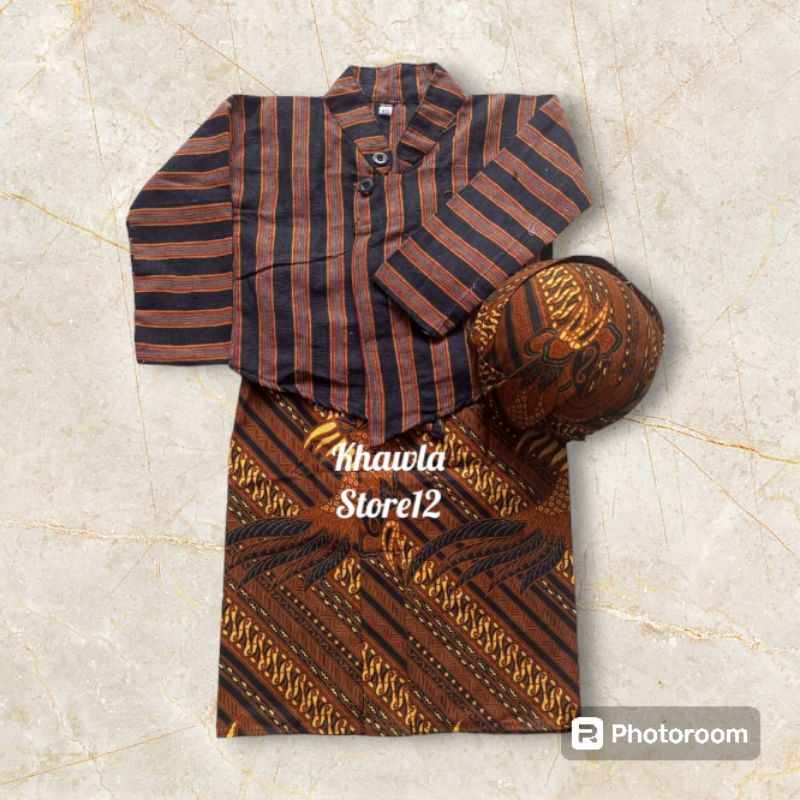 Setelan Surjan Lurik Anak Laki/Pakaian Adat Jawa Anak