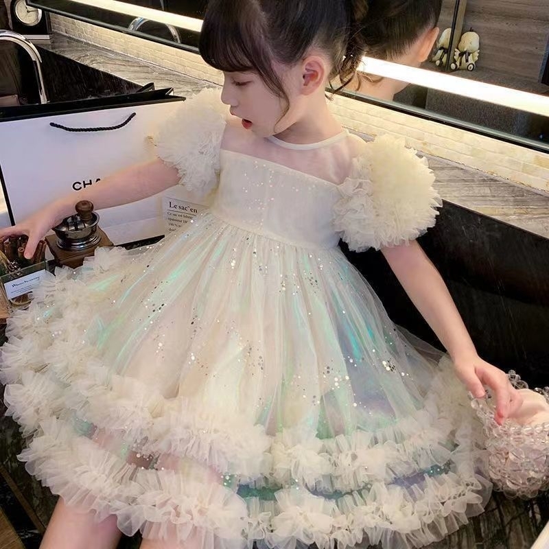Dress Pesta Princess Anak perempuan Gaun Apricot baju pesta anak dress putih anak gaun pesta anak ga