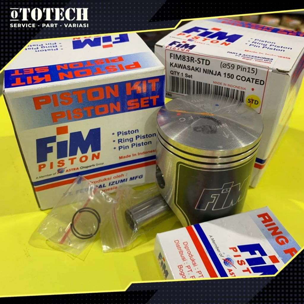 PISTON KIT/SEHER KIT FIM 83R COATED TEFLON NINJA 150R/RR OS STD DIAMETER 59,00MM PEN 15