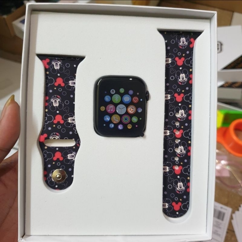 Jam tangan smartwatch micky mouse hitam jam tangan pintar smart watch fundo pro