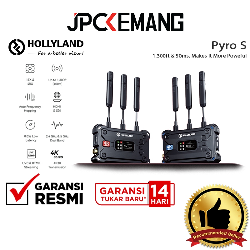 Hollyland Pyro S 4K HDMI Wireless Video Transmission System Transmitter Receiver Garansi Resmi