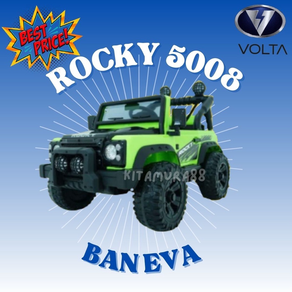Mainan Anak - Mobil Aki Jeep ROCKY BAN KARET - VOLTA 5008