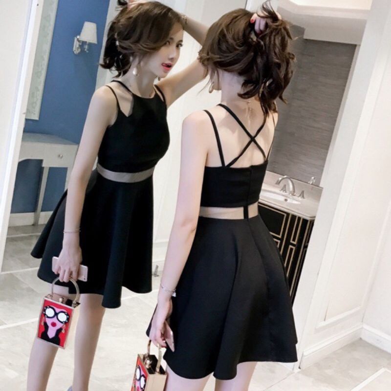 Moira Scuba Dress Mini Korea Peplum A-Line Transparan 823