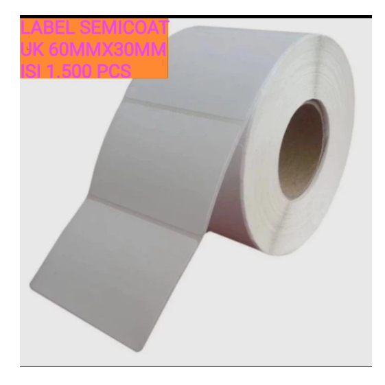 

LABEL SEMICOAT 60x30 mm 1Line isi 1.500 pcs, Core1", Option Core2