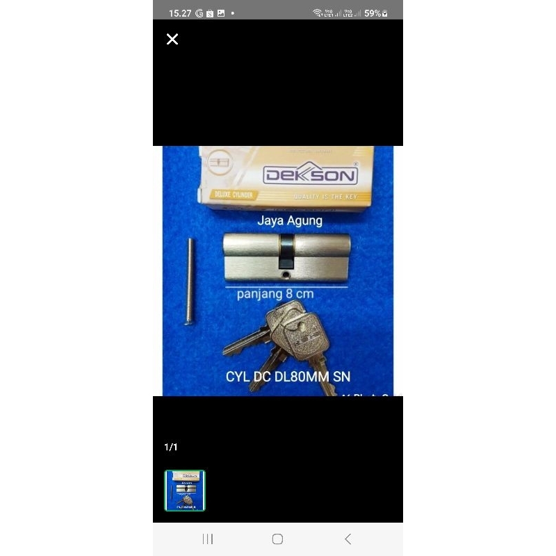 cylinder Dekson DC DL 80mm 8 cm SN/Kunci Silinder Dekson