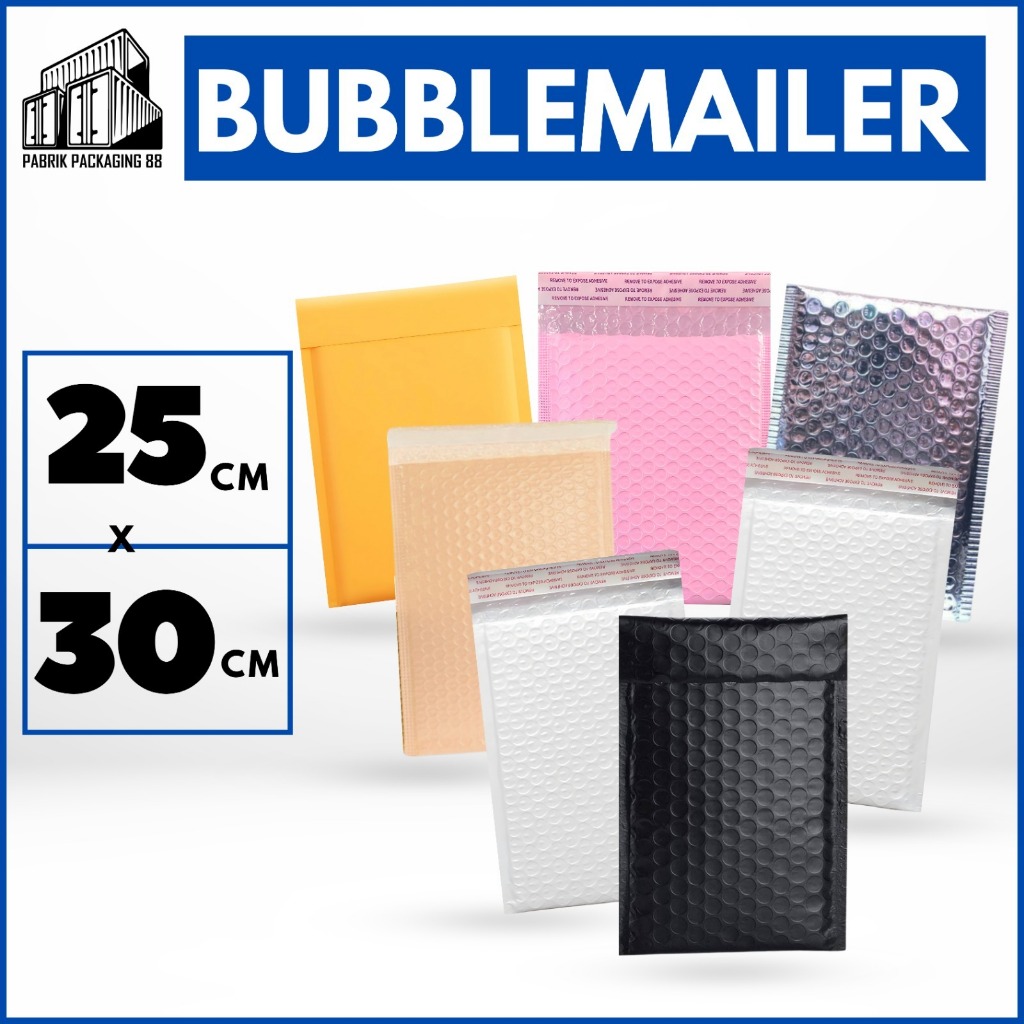 

Bubble Mailer Amplop Kemasan Packing Paket Online Shop 25x30 CM Bubblemailer Wrap Rusfet 25CM x 30CM Poly Mailer Padded Envelope Waterproof