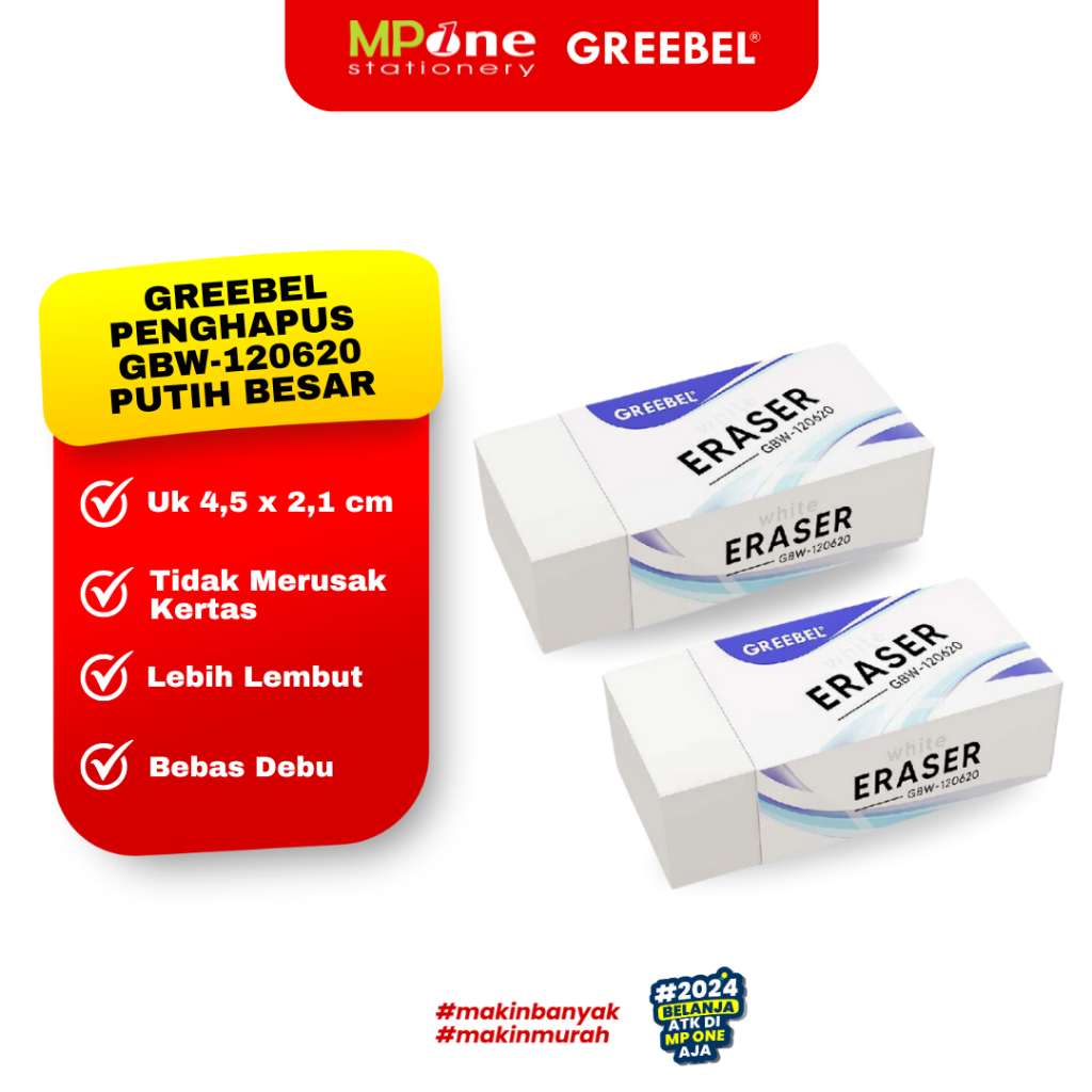 

Greebel Penghapus Putih Besar GBW-120620 / White Eraser GBW-120620 Greebel Penghapus Karet (1PCS)