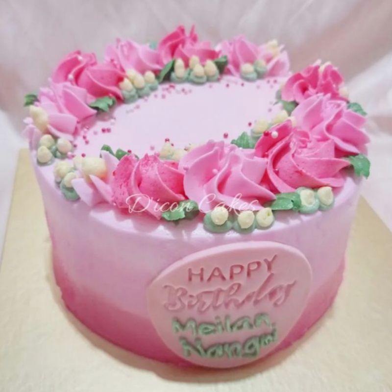 

(bisa custom, bisa H-1, instant) Cake Ultah Korean birthday cake buttercream simple 15cm & 20cm by Chocolate Colony
