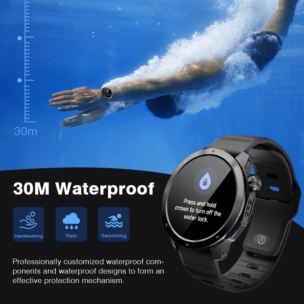 Aolon Navi R3 Jam Tangan Pria GPS Map Running Pace AOD Display Amoled Screen Smartwatch Stainless Steel 3ATM Waterproof Altitude-6