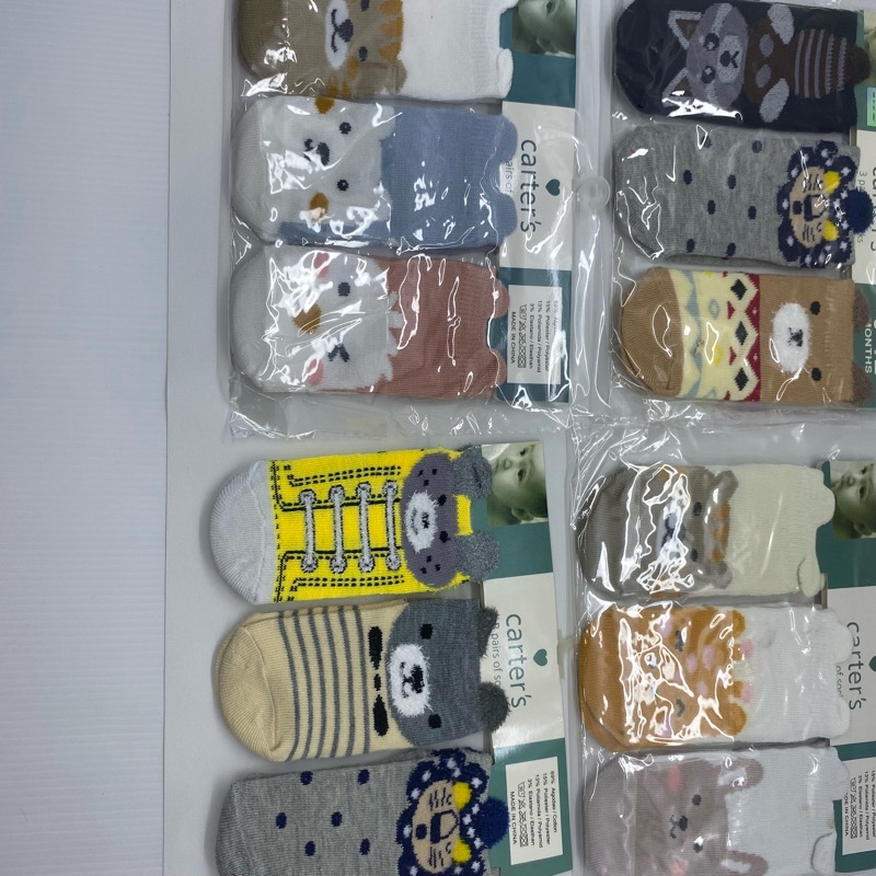 Kaos Kaki Bayi CARTERS 0-12bulan 3 pasang / Baby Kindom 3D Boy Girl / Kaos Kaki Bayi Motif Boneka Ba