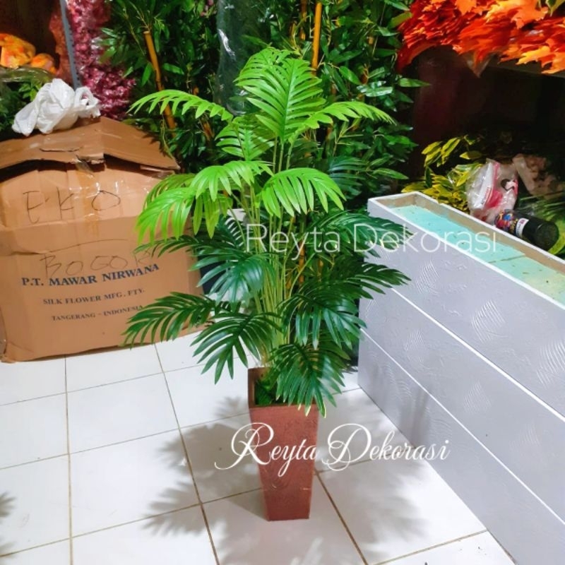 palm 24 latex pohon palem cabang 24 tinggi 1mtr - rekomen jadi hiasan ruangan - pohon palm artificia
