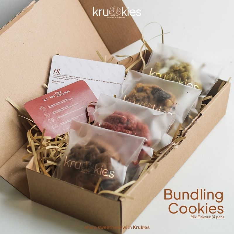 

BUNDLING 4PCS GIANT SOFT BAKED COOKIES MIX ALL VARIANT RASA, PREMIUM INGREDIENTS 100% HALAL