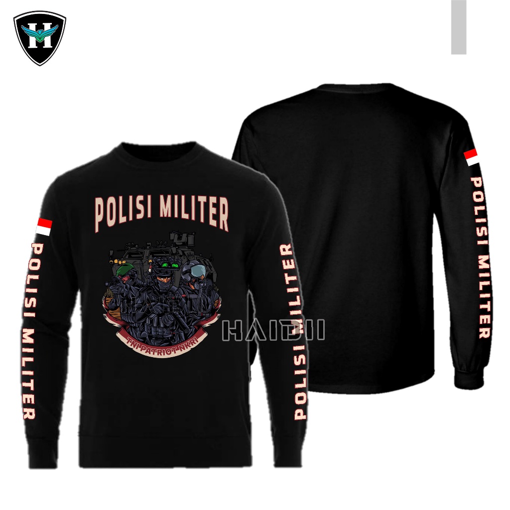 Kaos Polisi Militer / Angkatan Darat / Tni AD / Tangan Pendek / Tangan Panjang