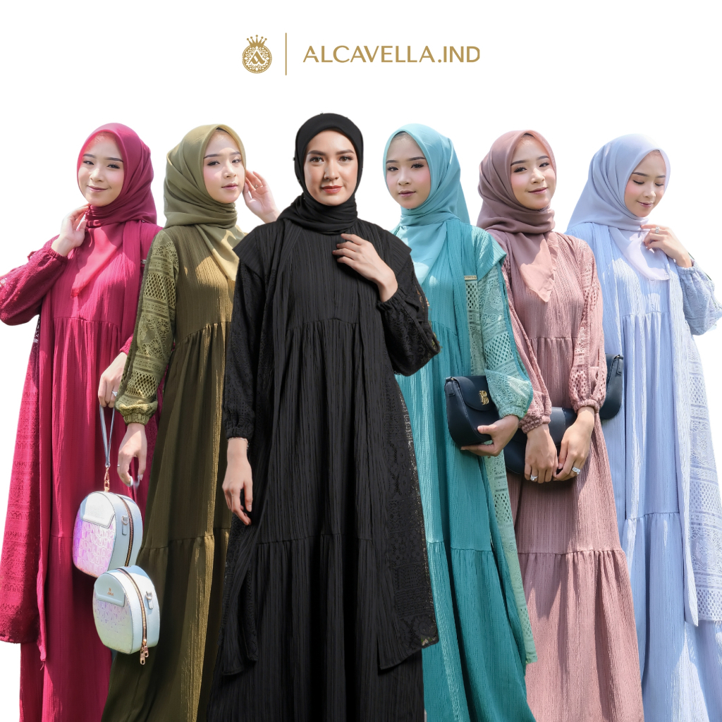 ALCAVELLA - ZARIFA DRESS | DRESS KONDANGAN | PAKAIAN MUSLIM WANITA | DRESS | GAMIS FASHION MUSLIM
