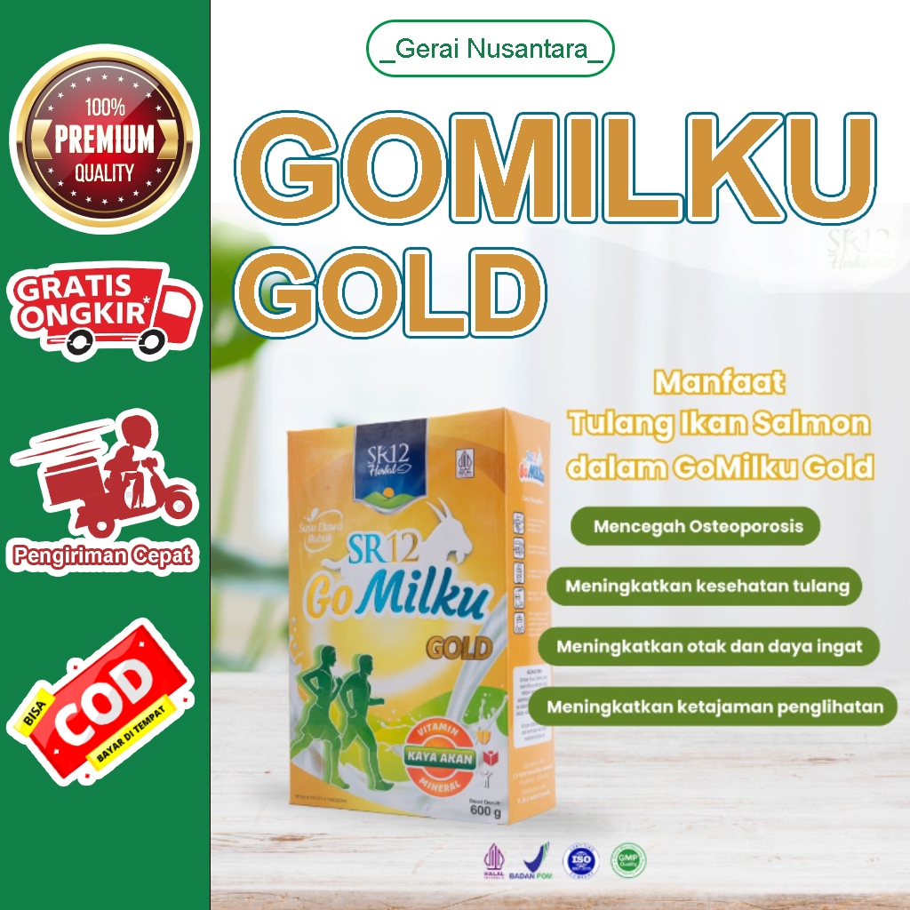 

GoMilku Gold SR12 Susu Kambing Etawa untuk Tulang dan Sendi - 600 Gram