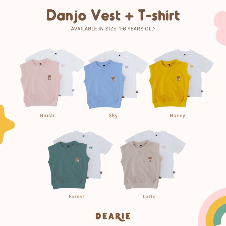 Keluaran Terbaru DEARIE  Danjo Vest  Tshirt  baju atasan outer rompi anak