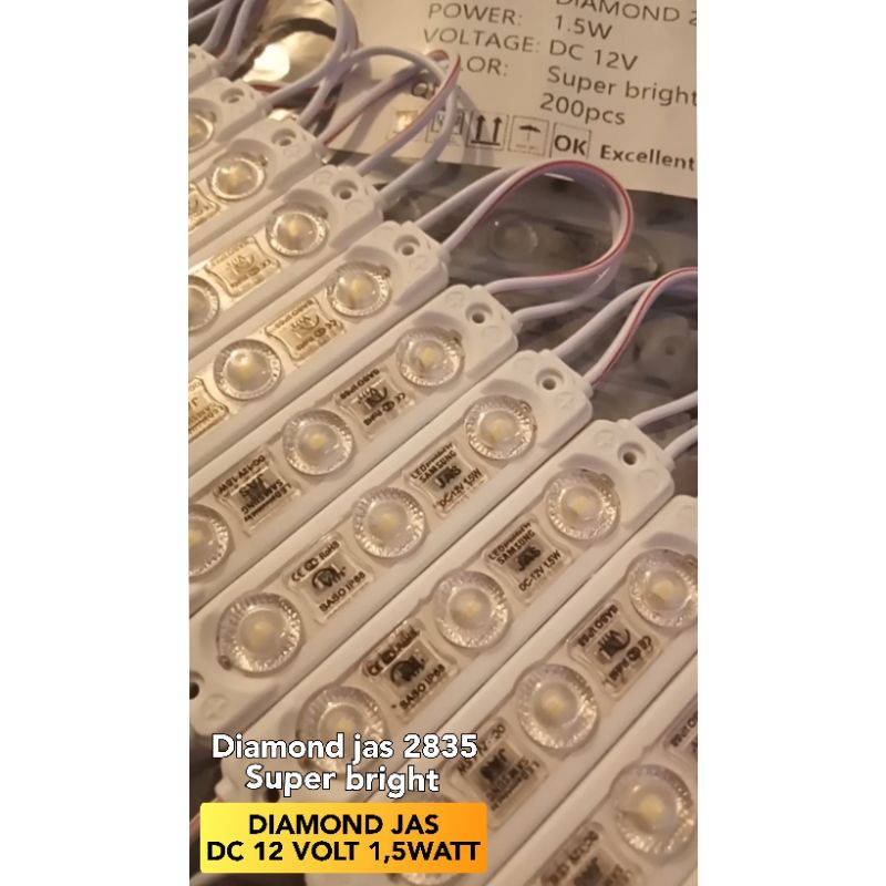 lampu Led modul 3 mata jas diamond super bright Samsung