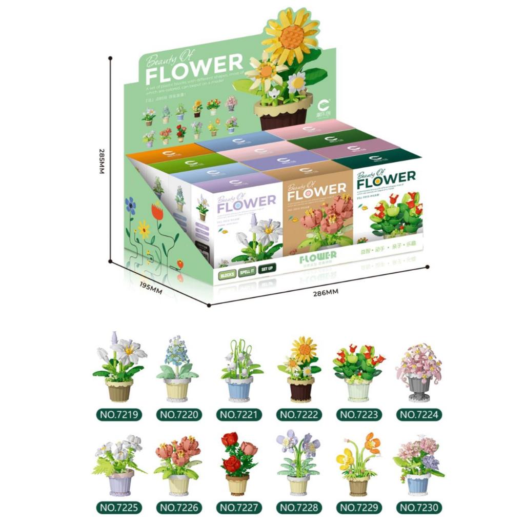 Nano Blocks/ Bricks / Lego flower Series / Bunga Pot Lucu