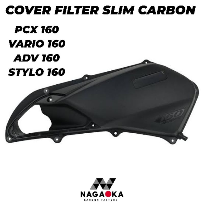 COVER FILTER SLIM CARBON KEVLAR PCX 160 VARIO 160 ADV 160 STYLO KARBON TUTUP SARINGAN UDARA VARIASI 