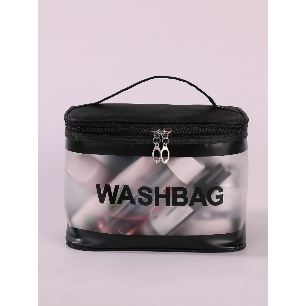 Tas Kosmetik Washbag Toiletry / Pouch Make-Up Travel Transparan Waterproof WASHBAG TAS SABUN TEMPAT 