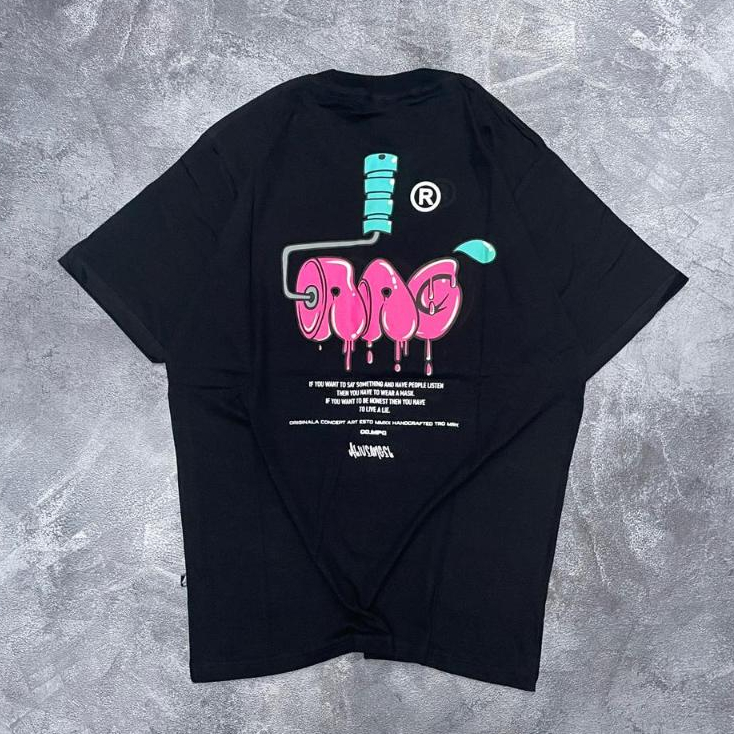 Baju Distro Graffiti Kaos Pria Original Concept Art Roller Hitam Terbaru / Reguler / Black Tees / Ka
