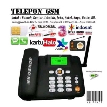 Telepon GSM Rumah Kantor Pesawat Telp Telpon Telephone Phone Sim Card Gsm Fwt Fwp Desk Phone Home