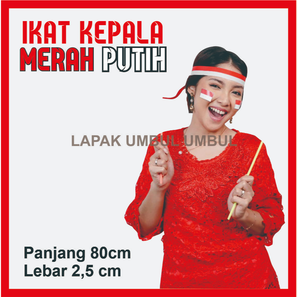 ikat kepala merah putih /pita merah putih /ikat kepala