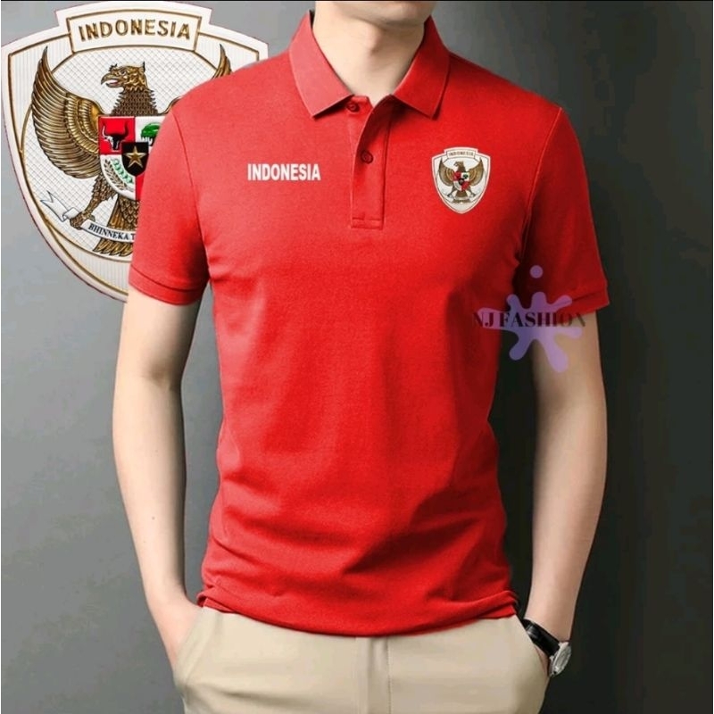 kaos polo timnas indonesia 2024 / Baju Kerah Timnas Indonesia Terbaru PREMIUM ASLI