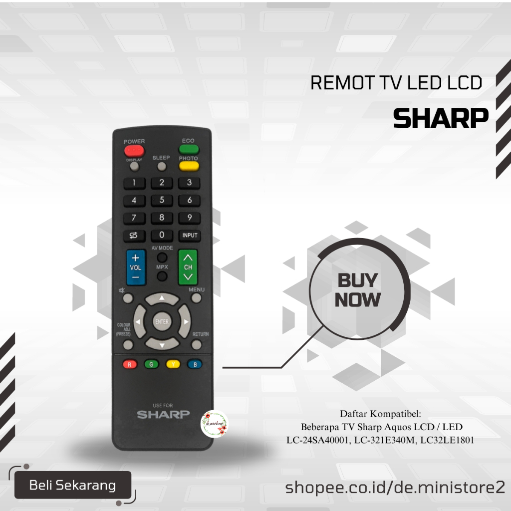 REMOTE TV SHARP AQUOS original 100% SHARP TV LCD/LED 016