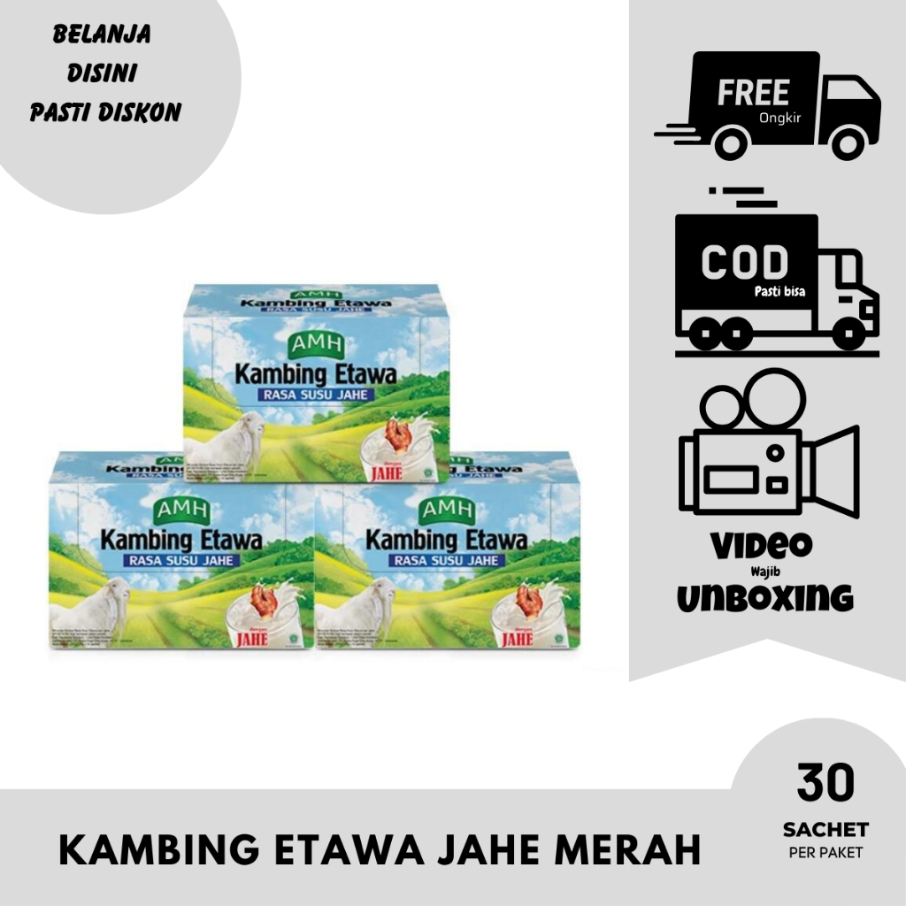 

AMH Susu Kambing Etawa Rasa Jahe Merah Paket 3 Box Isi 30 Sachet