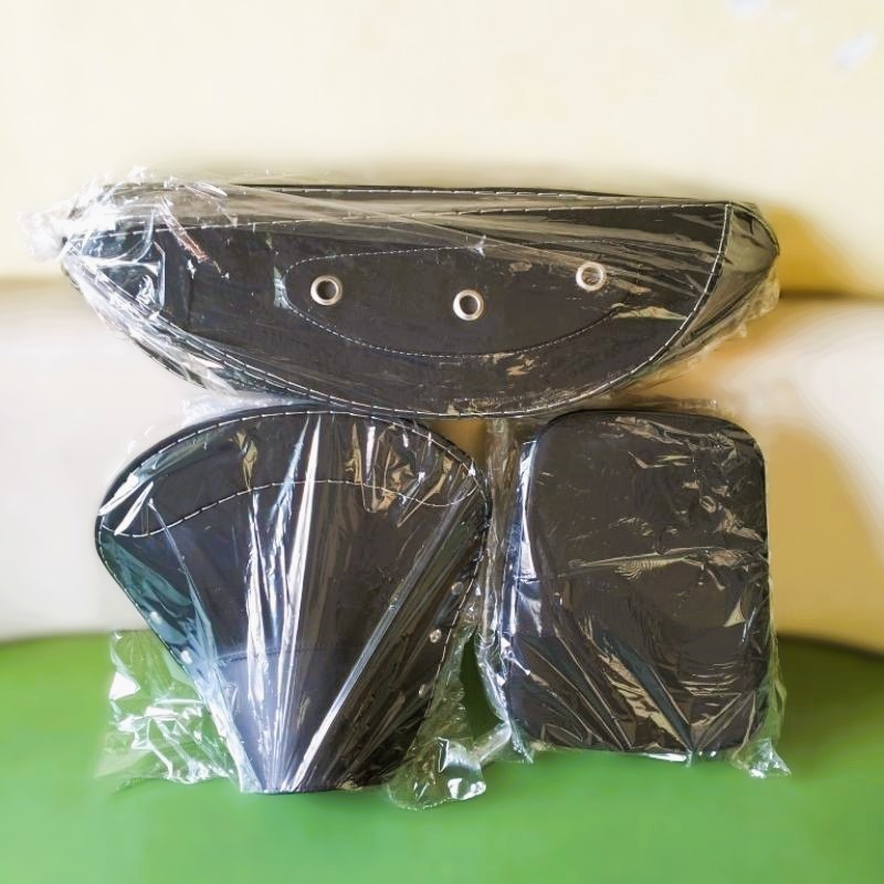 Cover Jok Motor Vespa Koboi Coboy Coklat Cream PLus Tempong Set Kanan Dan Kiri Vespa PX PS Super dll