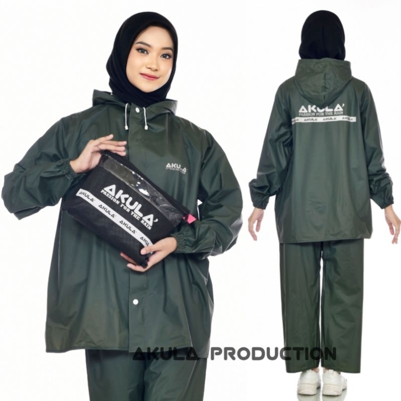RAINCOAT, JAS HUJAN MANTEL By AKULA Bahan PVC 0,25 Best Quality Anti Rembes