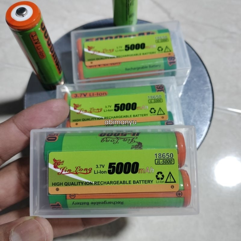 BATERAI CHARGER LITHIUM ION LI-ION 18650 5000 mAh 3,7 V PER 2 PCS baterai senter kepala baterai vape