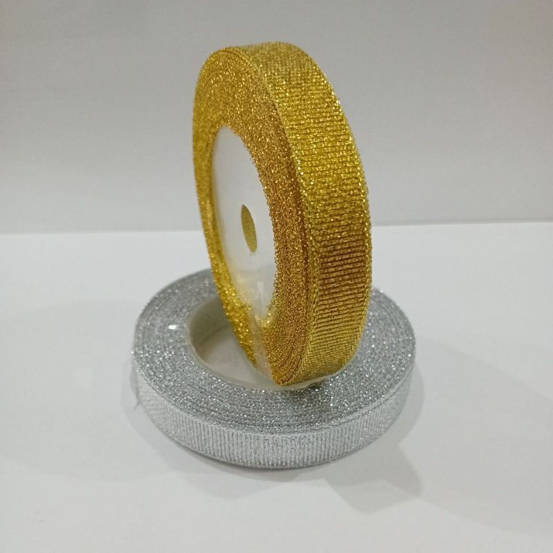 

Pita Mas Perak 1,5cm /Pita Swan Mas Perak 1/2"/Pita Kado/Pita Hias