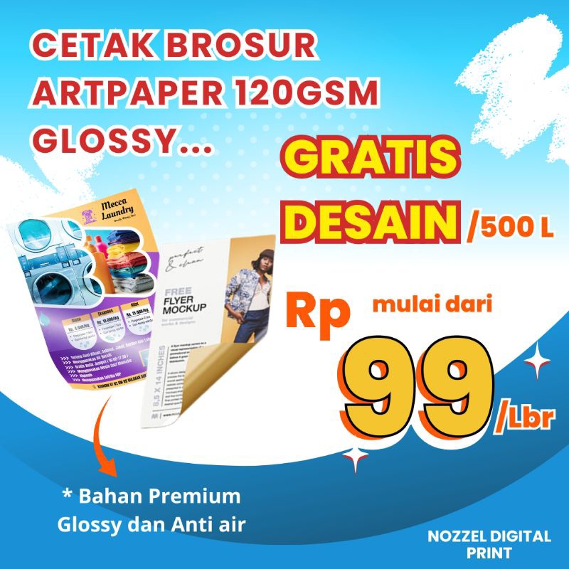 

CETAK BROSUR MURAH | GRATIS DESIAN | BAHAN ARTPAPER 120GSM