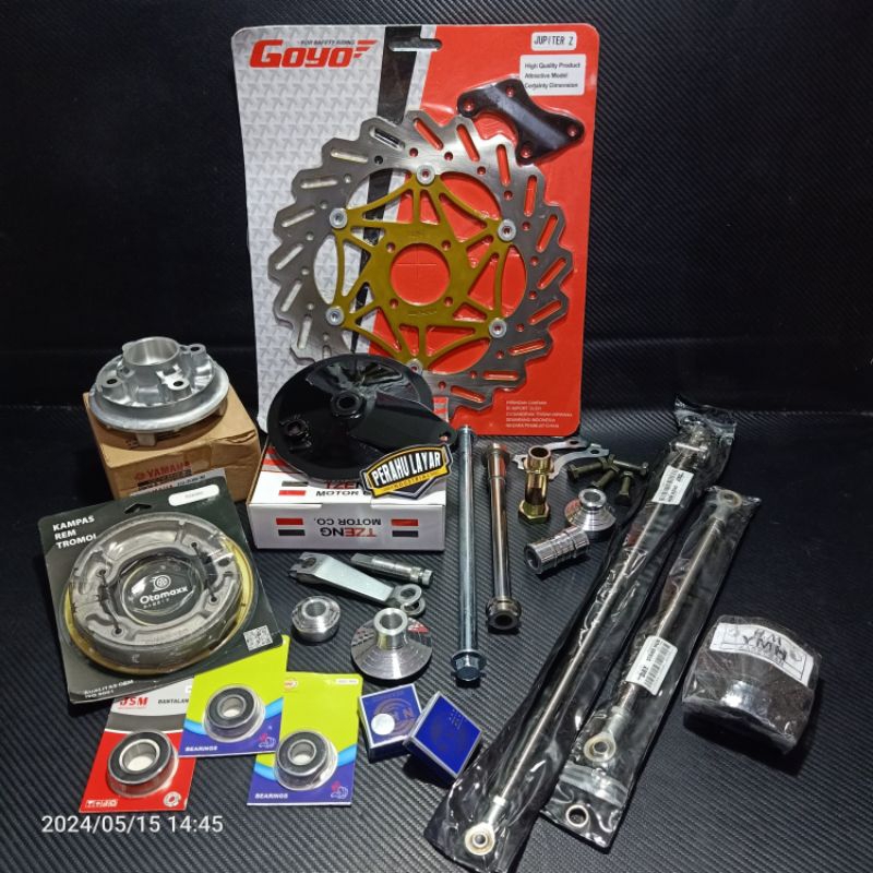 PAKET LENGKAP KELENGKAPAN PNP VELG COPY RCB / ENKEI VND /VROSSI PNP SHOCK DEPAN NINJA ARM KAZE /pake