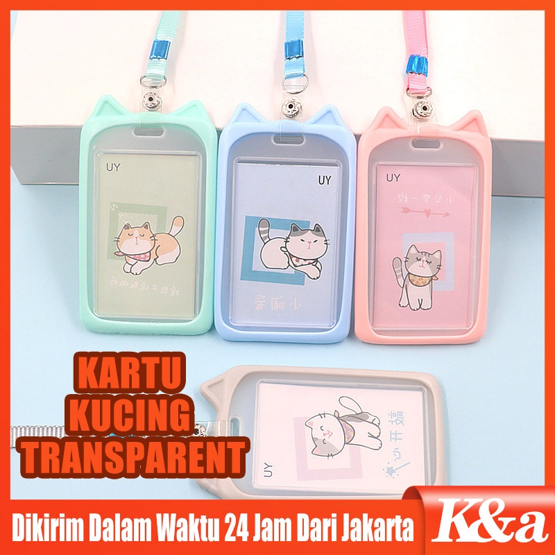 

Lanyart Card Holder Id Card HC Name Tag Lanyard Gantungan Kartu Motif Kucing Kelinci Akses MRT Busway Lanyart Card